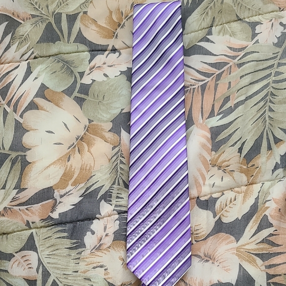 John Ashford Other - John Ashford Lavender and Silver Striped Tie